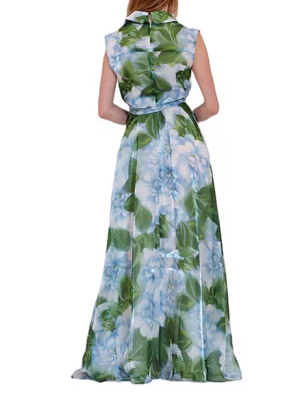 julia jordan Blue and Green Floral Wrap Maxi Dress - Picture 4 of 5
